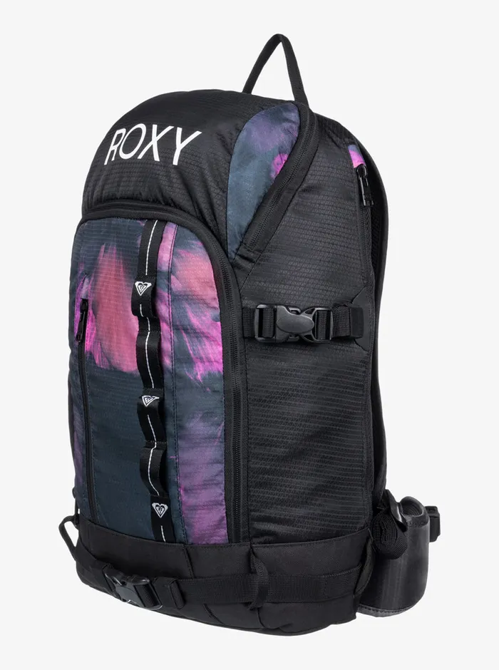 Roxy Handbags Tribute 23L Medium Snow Backpack True Black Pansy Pansy 8211 Womens