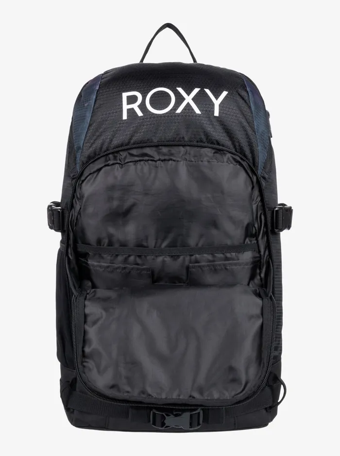 Roxy Handbags Tribute 23L Medium Snow Backpack True Black Pansy Pansy 8211 Womens