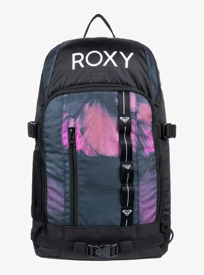 Roxy Handbags Tribute 23L Medium Snow Backpack True Black Pansy Pansy 8211 Womens
