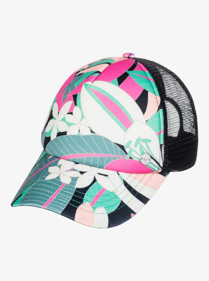 Roxy Hats Beautiful Morning Trucker Hat Anthracite Palm Song Axs 8211 Womens