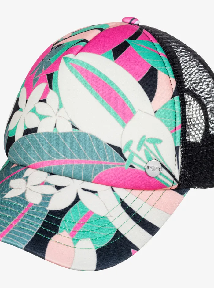 Roxy Hats Beautiful Morning Trucker Hat Anthracite Palm Song Axs 8211 Womens