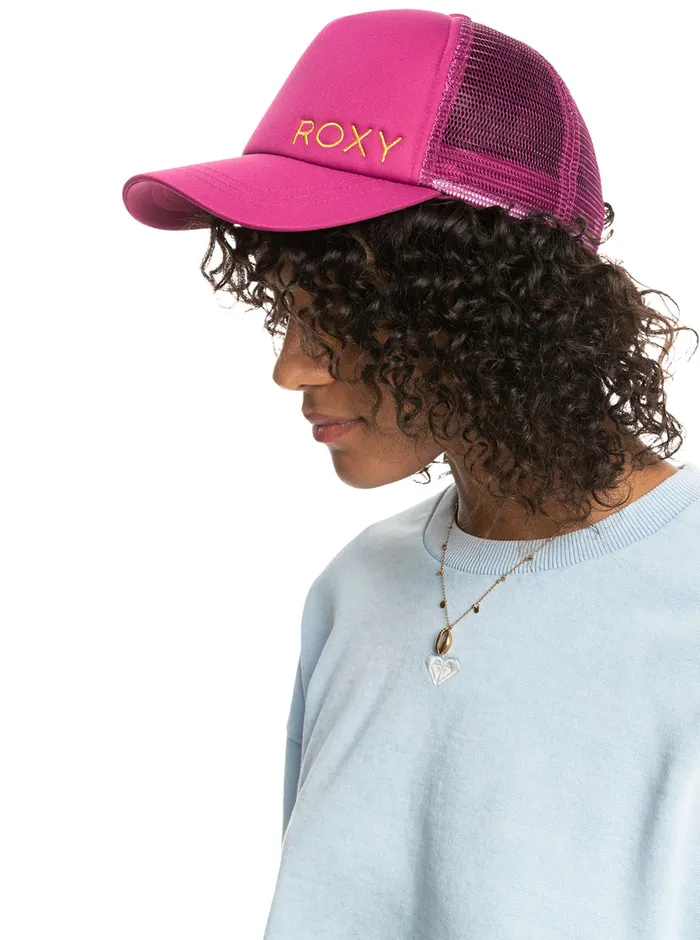 Roxy Hats Finishline Trucker Hat Raspberry Radiance 8211 Womens