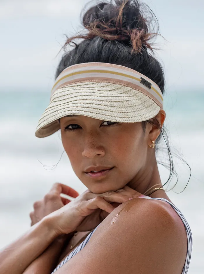 Roxy Hats Sunny Morning Straw Visor Natural 8211 Womens