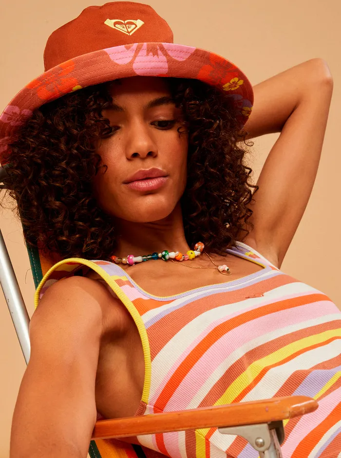 Roxy Hats SurfKindKate Bucket Reversible Hat Sunburn Positivity Paradise 8211 Womens