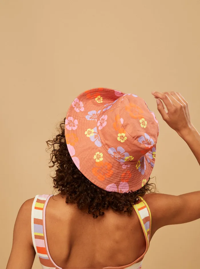 Roxy Hats SurfKindKate Bucket Reversible Hat Sunburn Positivity Paradise 8211 Womens