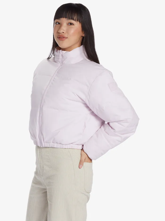 Roxy Jackets Chloe Kim Reversible Puffer Bomber Jacket Snow White Magic Moments 8211 Womens