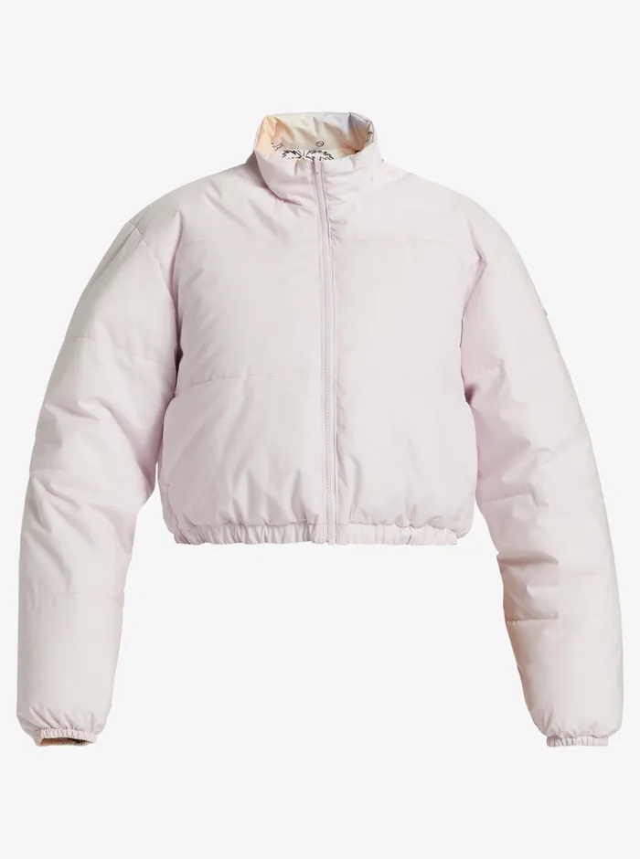 Roxy Jackets Chloe Kim Reversible Puffer Bomber Jacket Snow White Magic Moments 8211 Womens