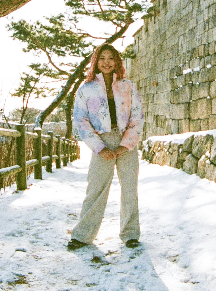 Roxy Jackets Chloe Kim Reversible Puffer Bomber Jacket Snow White Magic Moments 8211 Womens
