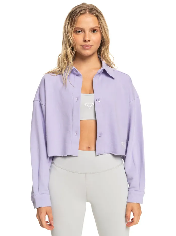 Roxy Jackets Cropped Shacket Lavender 8211 Womens