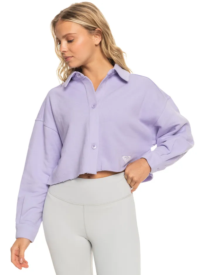 Roxy Jackets Cropped Shacket Lavender 8211 Womens