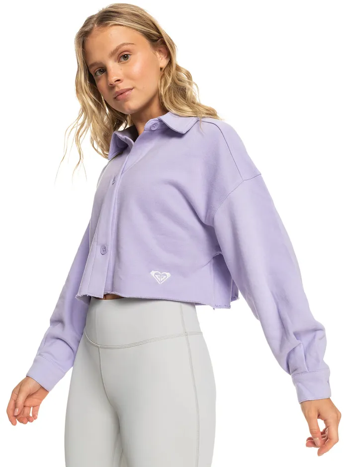 Roxy Jackets Cropped Shacket Lavender 8211 Womens