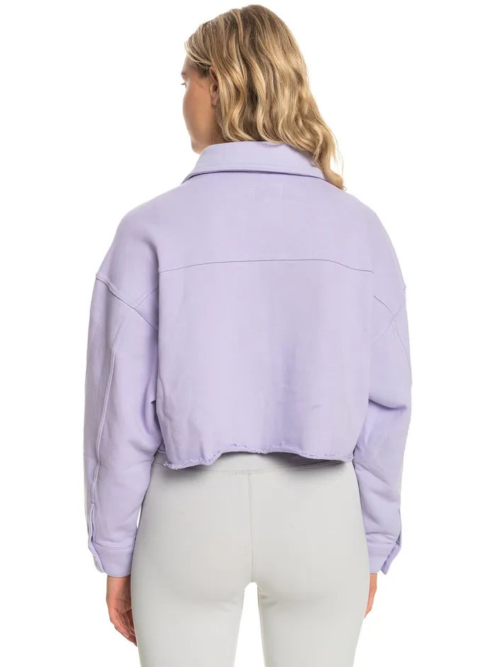 Roxy Jackets Cropped Shacket Lavender 8211 Womens