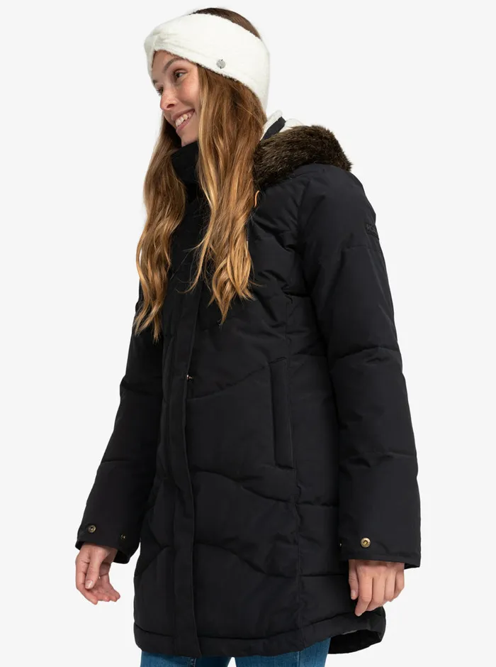 Roxy Jackets Ellie Longline Winter Jacket True Black 8211 Womens