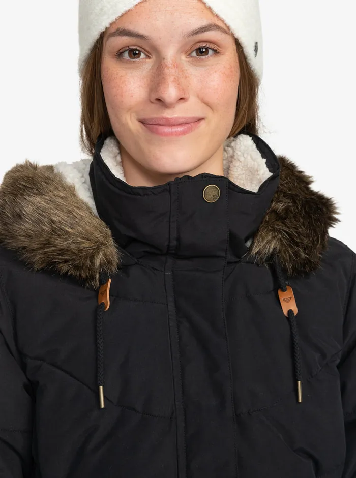 Roxy Jackets Ellie Longline Winter Jacket True Black 8211 Womens