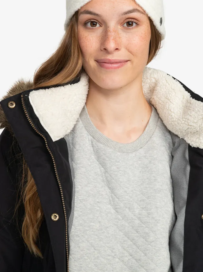 Roxy Jackets Ellie Longline Winter Jacket True Black 8211 Womens