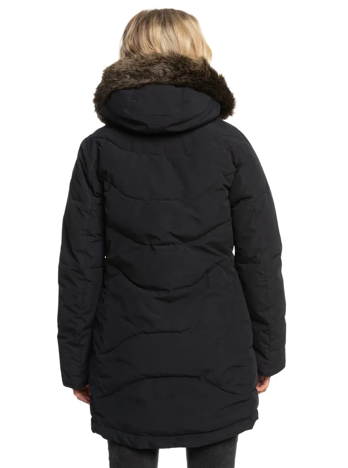 Roxy Jackets Ellie Longline Winter Jacket True Black 8211 Womens