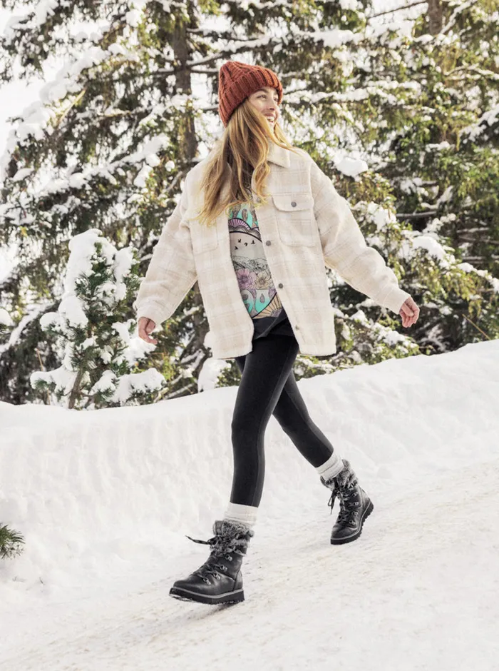 Roxy Jackets Passage Of Time Jackets Tapioca Swell Check 8211 Womens