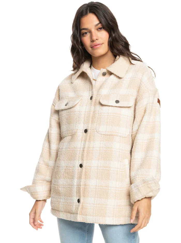 Roxy Jackets Passage Of Time Jackets Tapioca Swell Check 8211 Womens