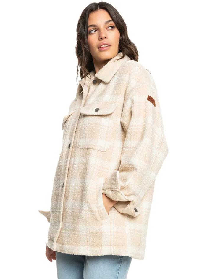 Roxy Jackets Passage Of Time Jackets Tapioca Swell Check 8211 Womens