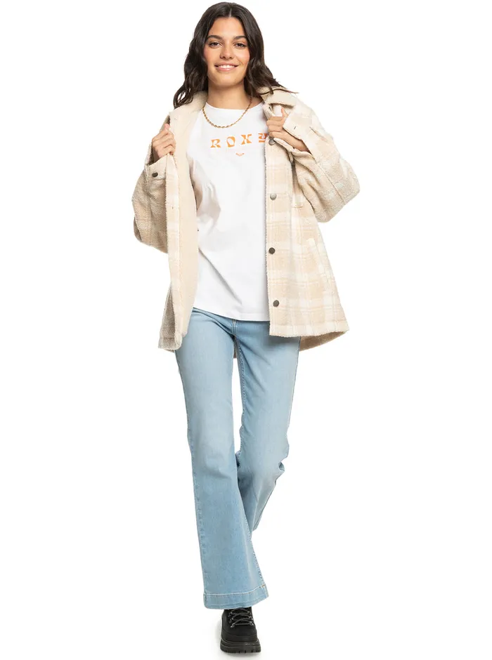 Roxy Jackets Passage Of Time Jackets Tapioca Swell Check 8211 Womens