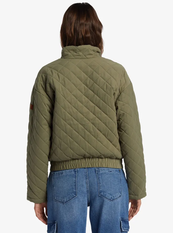 Roxy Jackets Path To Paradise Quilted Jacket Deep Lichen Green 8211 Womens
