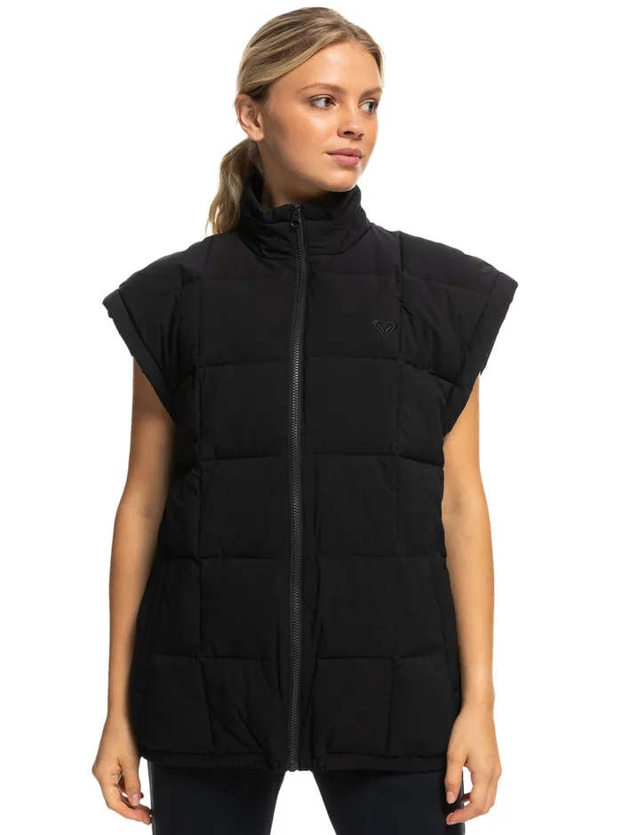 Roxy Jackets Waves Of Warmth Quilted Vest Anthracite 8211 Womens