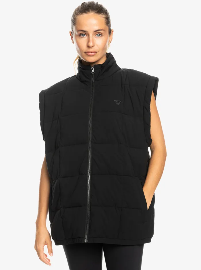 Roxy Jackets Waves Of Warmth Quilted Vest Anthracite 8211 Womens