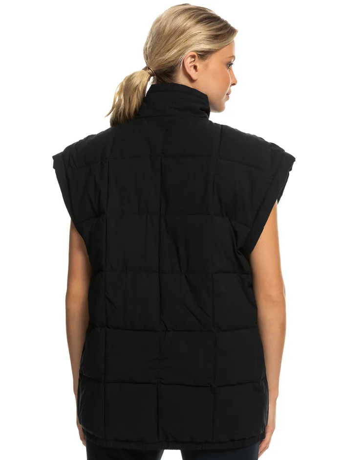 Roxy Jackets Waves Of Warmth Quilted Vest Anthracite 8211 Womens