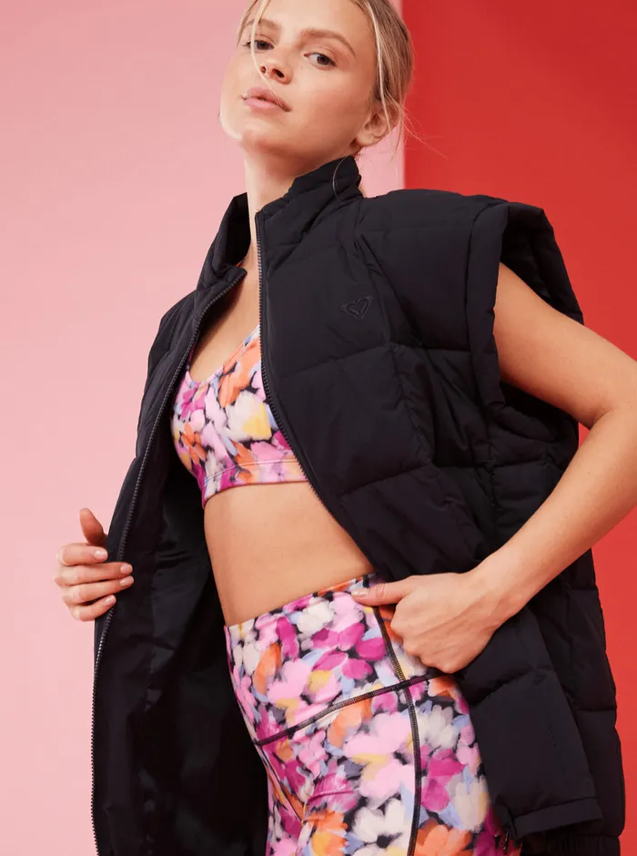 Roxy Jackets Waves Of Warmth Quilted Vest Anthracite 8211 Womens