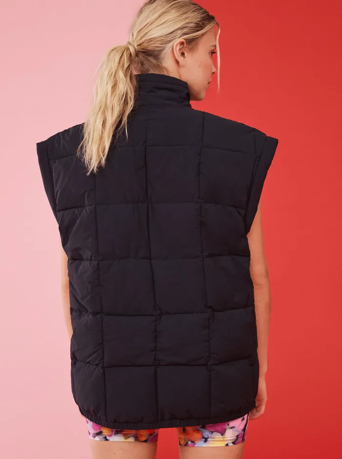 Roxy Jackets Waves Of Warmth Quilted Vest Anthracite 8211 Womens