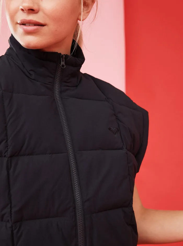 Roxy Jackets Waves Of Warmth Quilted Vest Anthracite 8211 Womens