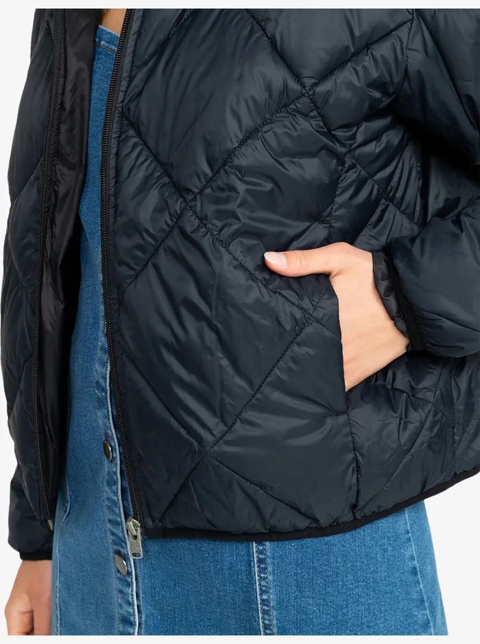 Roxy Jackets Wind Swept Lightweight Hooded Packable Jacket Anthracite 8211 Womens