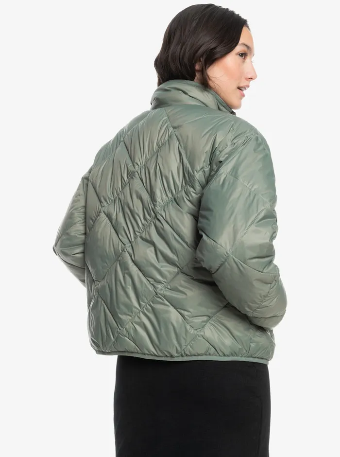 Roxy Jackets Wind Swept Lightweight Padded Packable Jacket Agave Green 8211 Womens