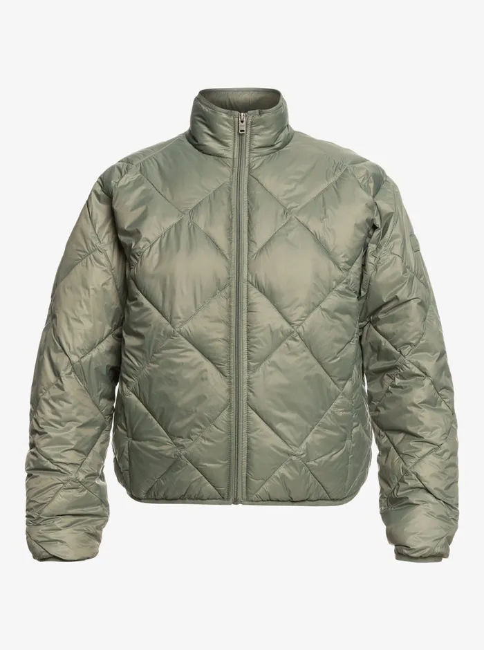 Roxy Jackets Wind Swept Lightweight Padded Packable Jacket Agave Green 8211 Womens