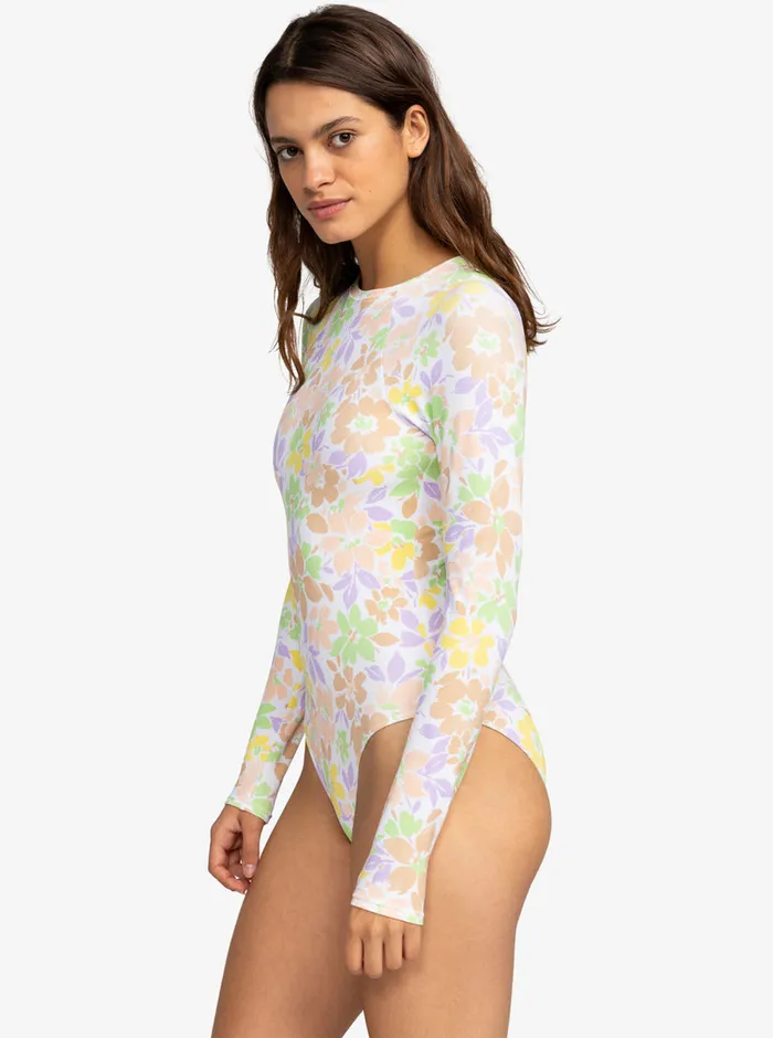 Roxy One Pieces Fashion Long Sleeve Swimsuit 2 Anthracite Palm Song S 8211 Womens