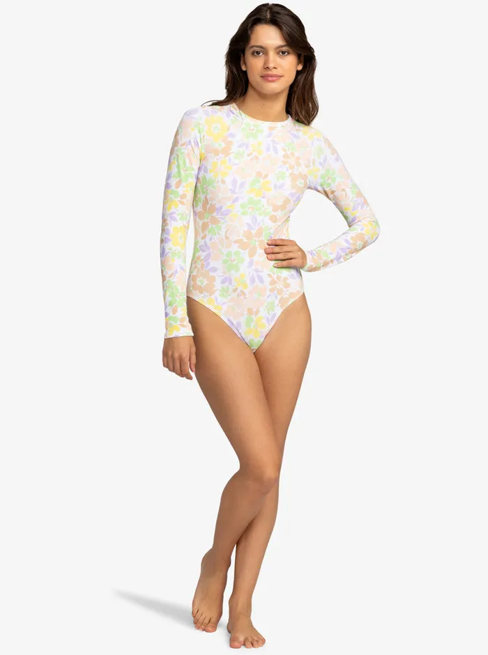 Roxy One Pieces Fashion Long Sleeve Swimsuit 2 Anthracite Palm Song S 8211 Womens