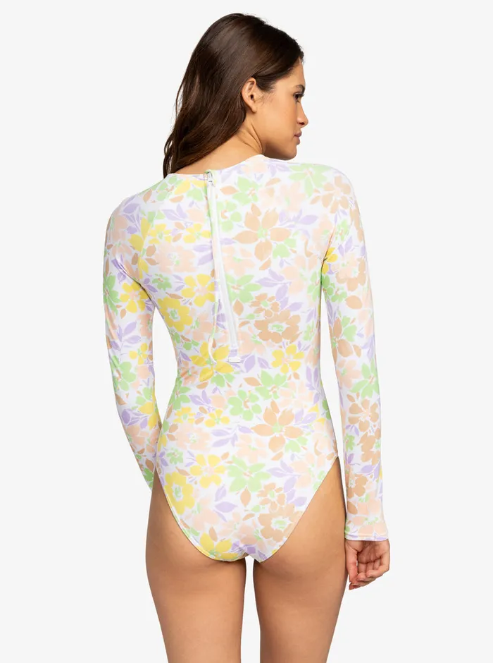 Roxy One Pieces Fashion Long Sleeve Swimsuit 2 Anthracite Palm Song S 8211 Womens