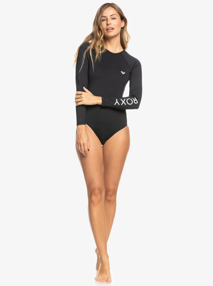 Roxy One Pieces New Essentials Long Sleeve OnePiece Swimsuit Anthracite 8211 Womens