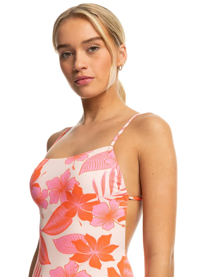 Roxy One Pieces Printed Beach Classics OnePiece Swimsuit Pale Dogwood Lhibiscus 8211 Womens