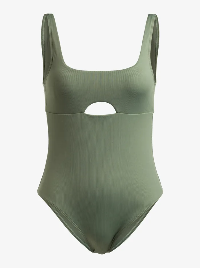 Roxy One Pieces Pro The Double Line OnePiece Swimsuit Agave Green 8211 Womens