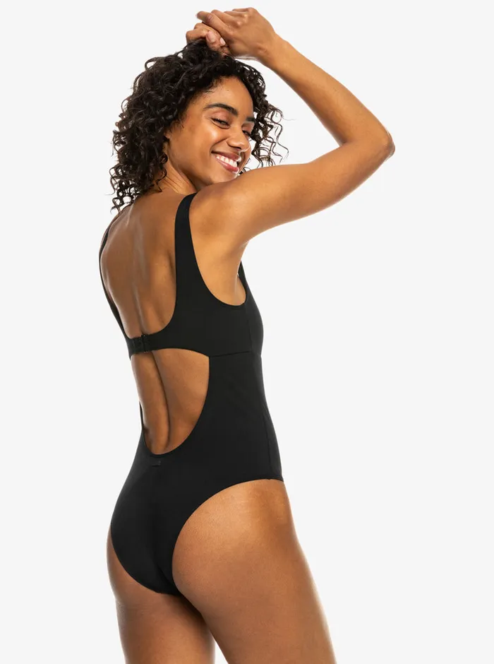 Roxy One Pieces Pro The Double Line OnePiece Swimsuit Anthracite 8211 Womens