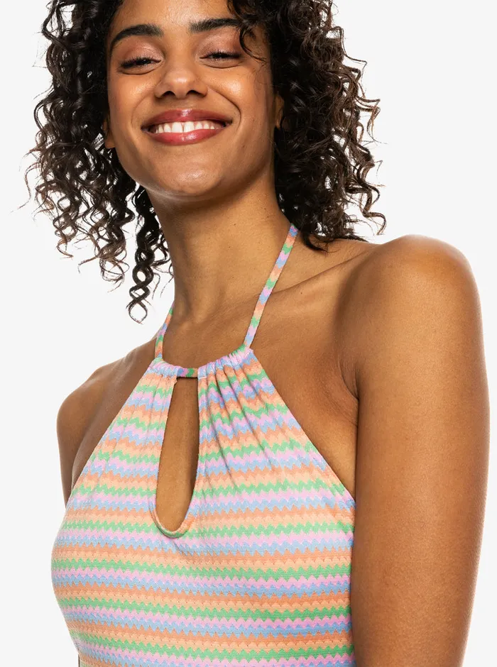 Roxy One Pieces Wavy Stripe OnePiece Swimsuit Papaya Wavy Stripe S 8211 Womens