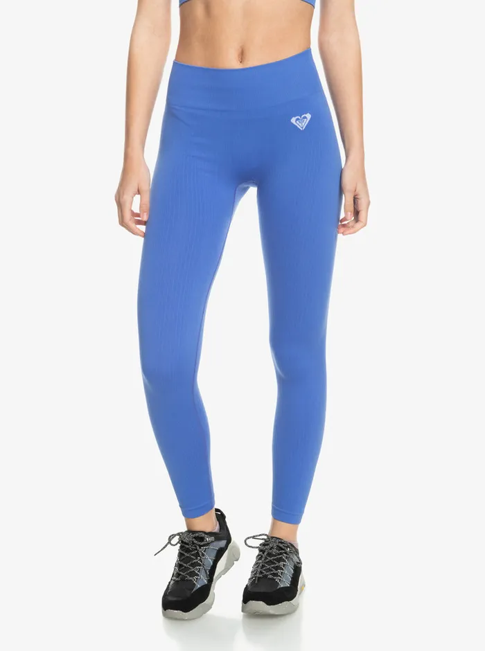 Roxy Pants and Jeans Chill Out Seamless Rib Leggings Ultra Marine 8211 Womens