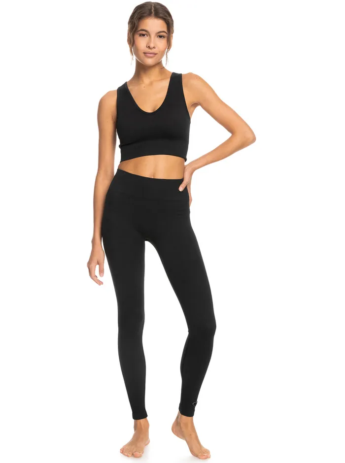 Roxy Pants and Jeans Chill Out Seamless Technical Leggings Anthracite 8211 Womens