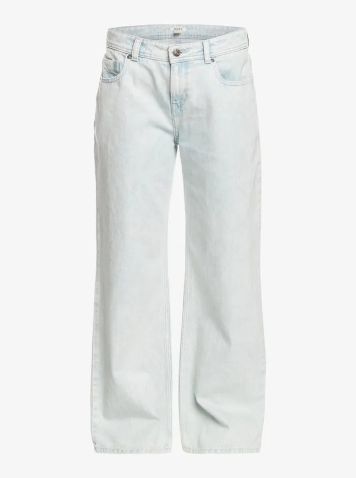 Roxy Pants and Jeans Chillin Way Baggy Jeans Bleached Blue 8211 Womens
