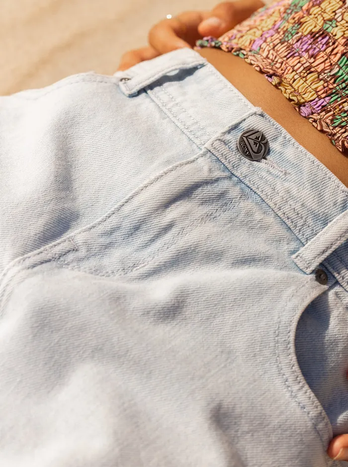 Roxy Pants and Jeans Chillin Way Baggy Jeans Bleached Blue 8211 Womens