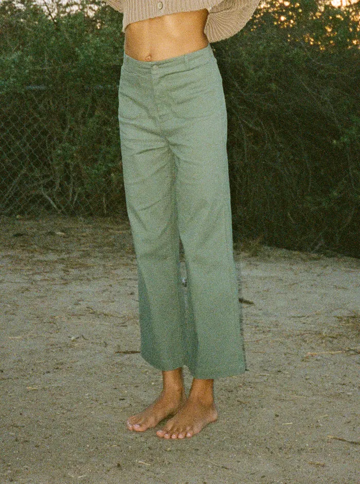 Roxy Pants and Jeans Coastal Cruiser Wide Leg Pants Agave Green 8211 Womens