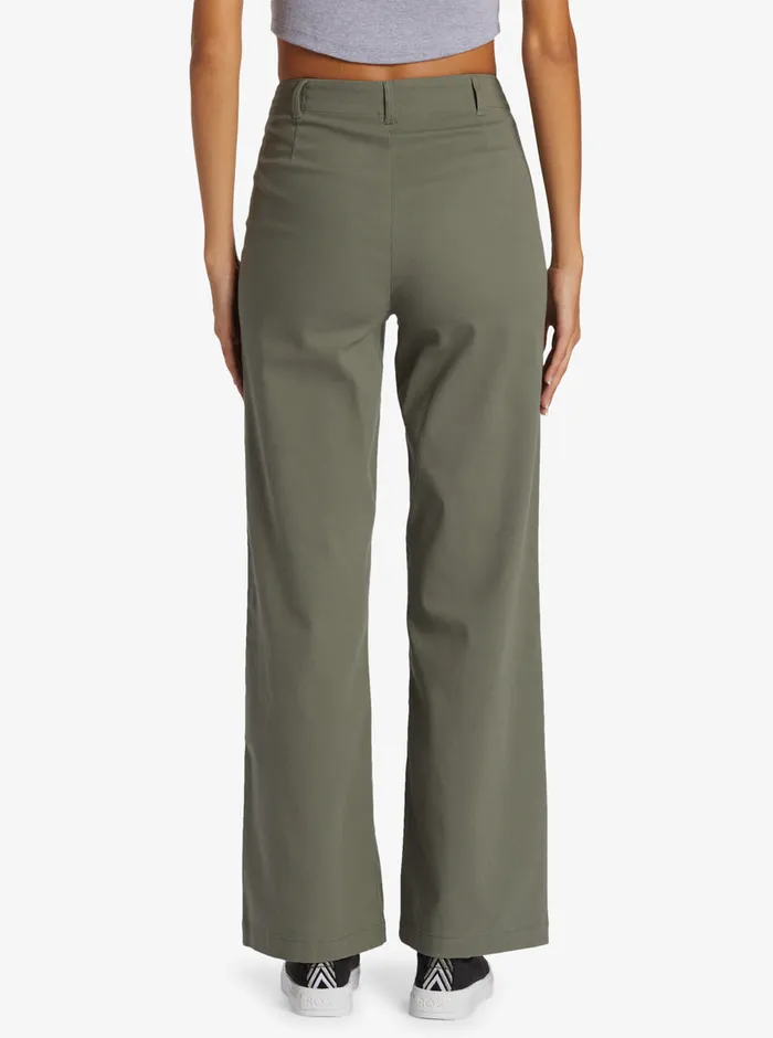 Roxy Pants and Jeans Coastal Cruiser Wide Leg Pants Agave Green 8211 Womens