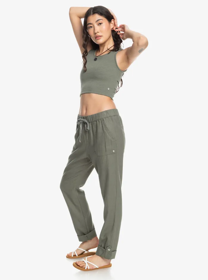Roxy Pants and Jeans On The Seashore Cargo Pants Agave Green 8211 Womens