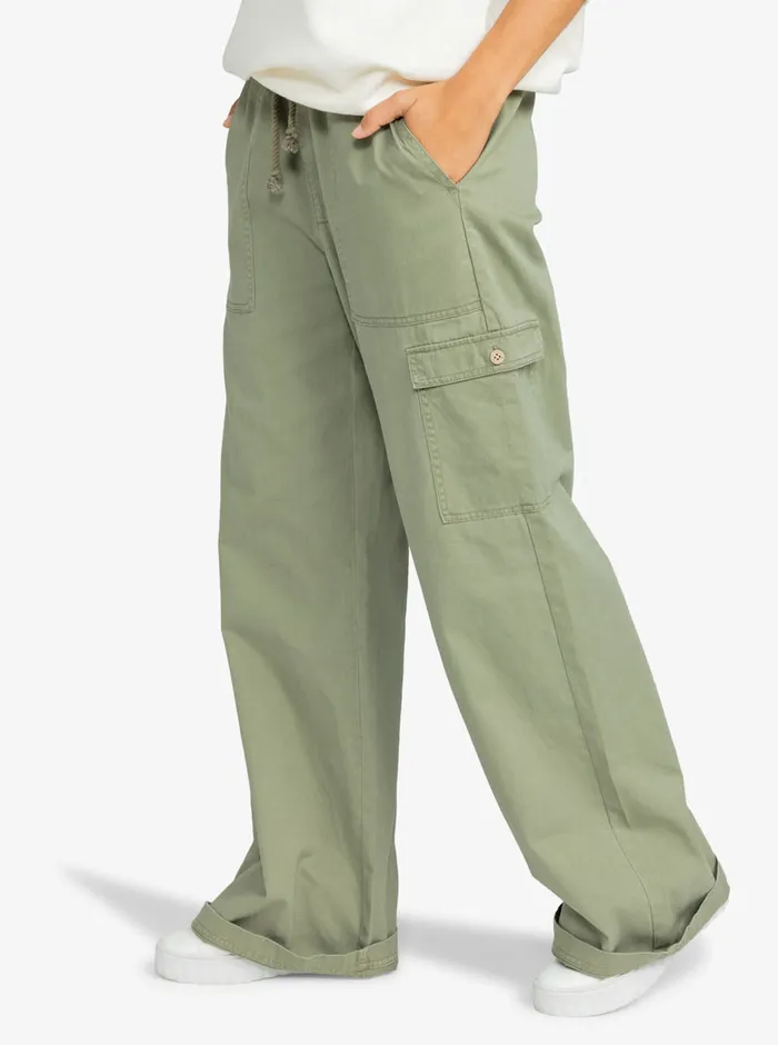 Roxy Pants and Jeans Precious Cargo High Waist Cargo Pants Deep Lichen Green 8211 Womens